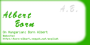 albert born business card